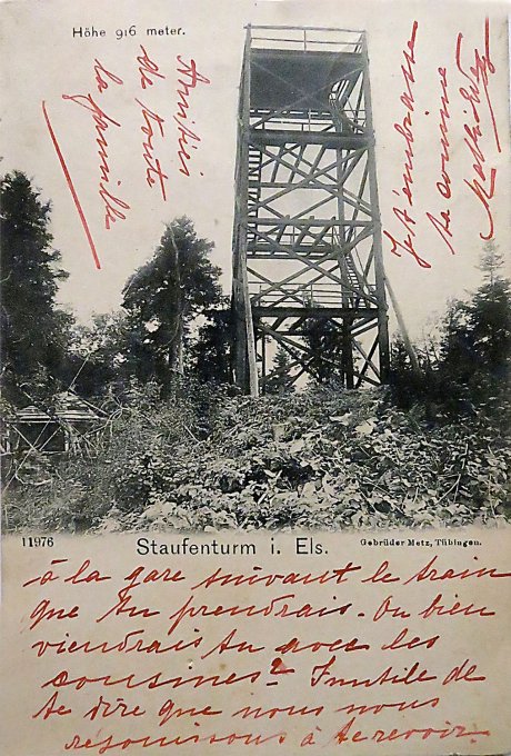 02 - Cette tour se trouvait au sommet du Stauffen et a été détruite en août 1944 par le génie français