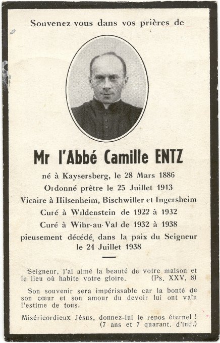 01 - Enterrement du Curé Camille Entz en 1938
